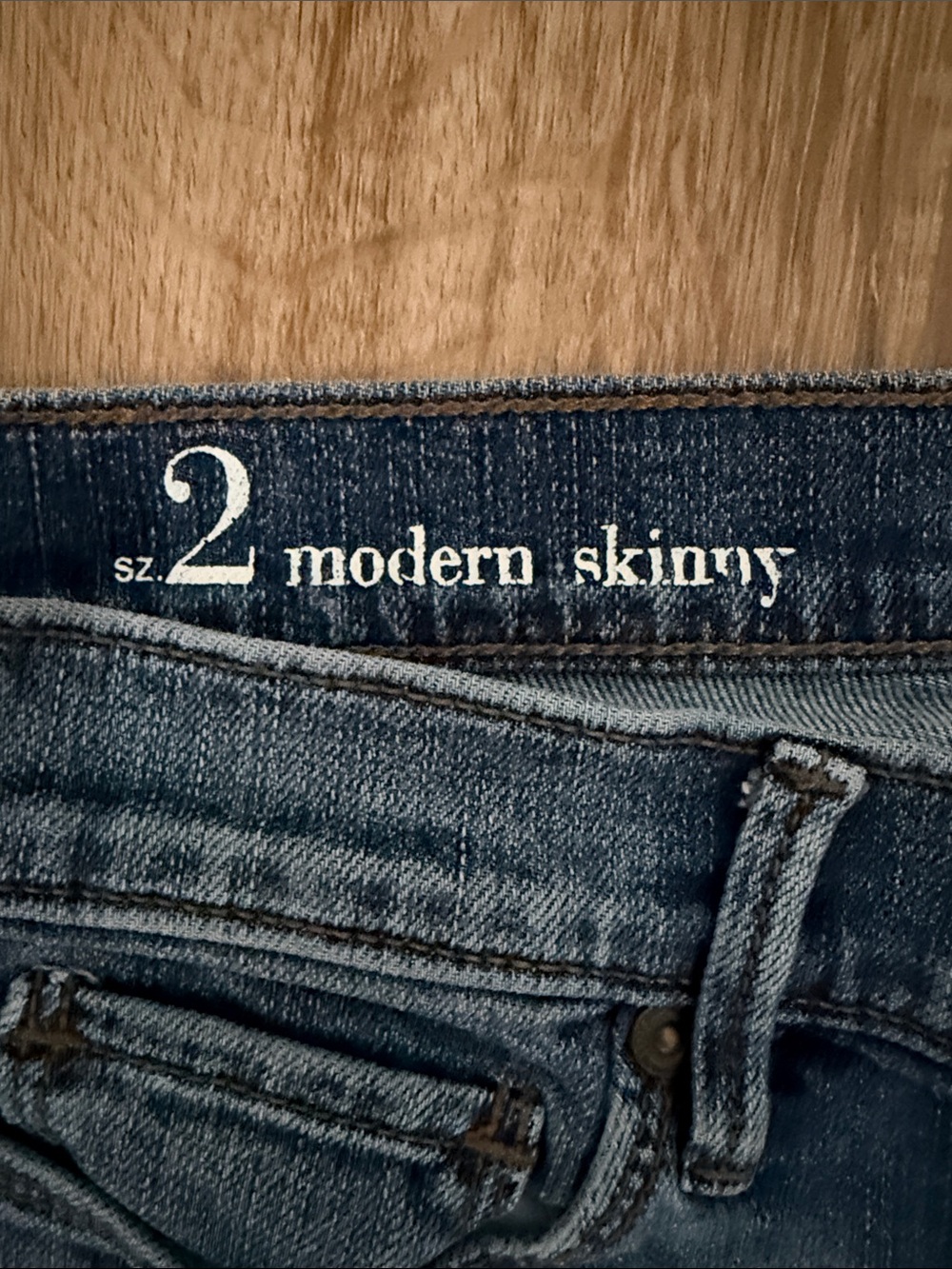 LOFT Modern Skinny Distressed Jeans in Medium Blue Wash - Picture 3 of 10